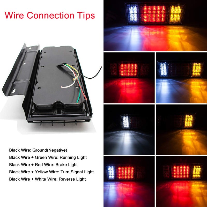 LIMICAR 2PCS 40 LED Trailer Tail Lights Kit with Iron Net Protection Turn Signal Brake Reverse Running Lights, LED Trailer Lights for Isuzu NPR NPR-HD NRR NQR NKR NHR FSR FRR Truck - Image 3